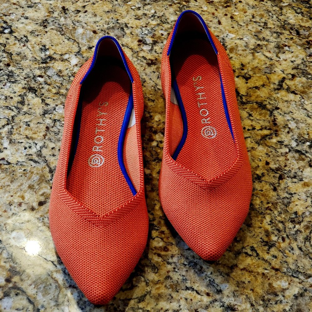 Rothy's The Point Flat in Papaya Size 10.5